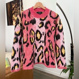 SFW Suitable for Work Leopard Print Wool Sweater